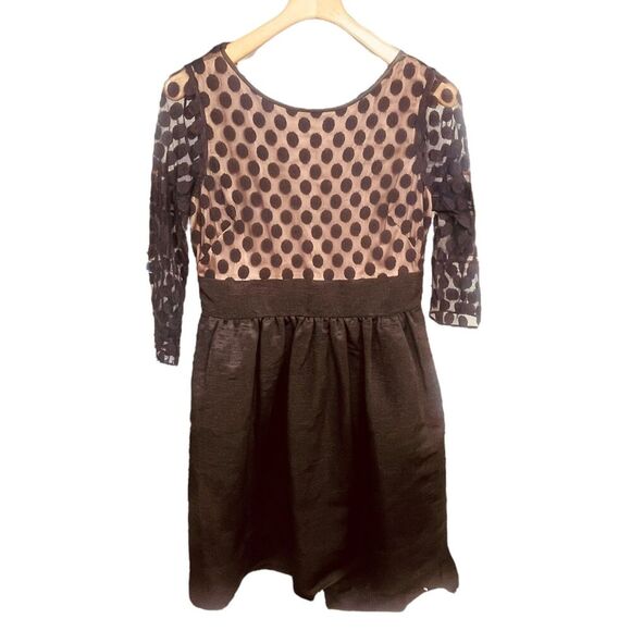 Eliza J | Polka Dot Mesh Overlay Party Dress with Sheer Sleeves Size 10 | EUC - Picture 3 of 15